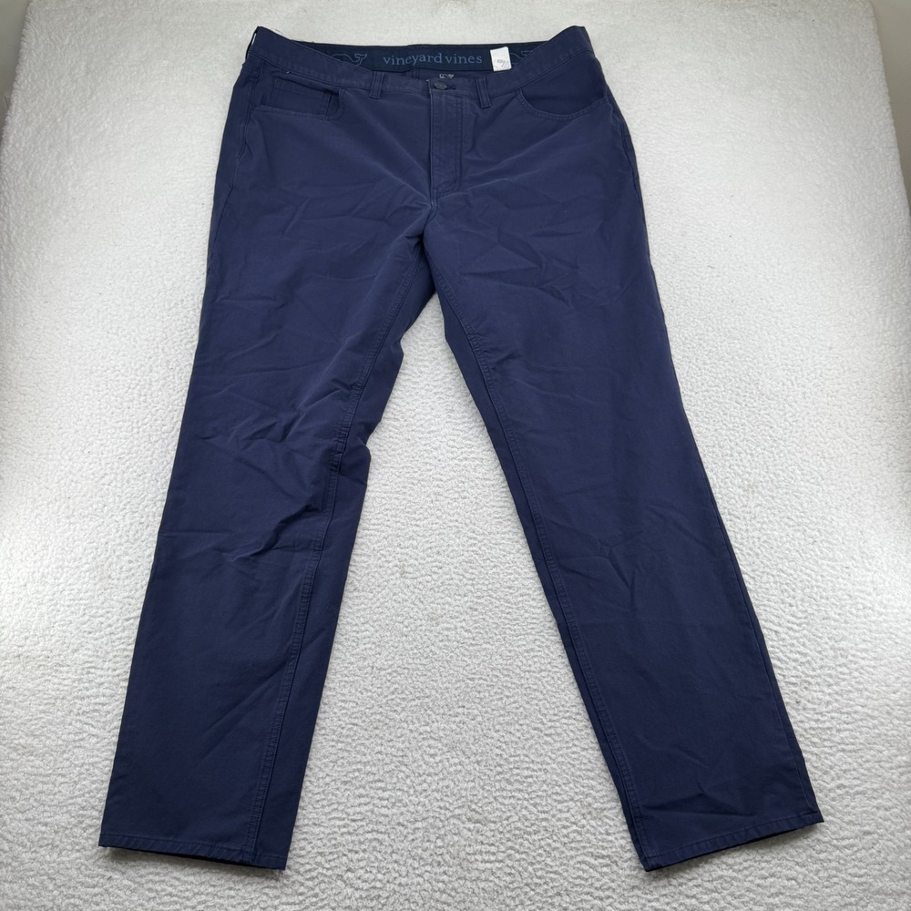 Vineyard Vines Performance Chinos Mens 38x32 Navy Blue Stretch Causal Golf Pants
